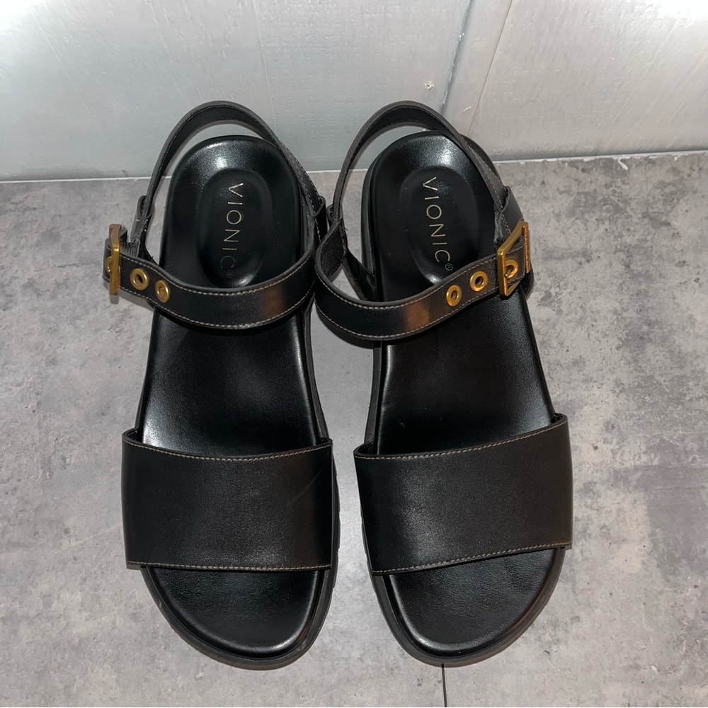 Vionic Jamie Women's Platform Black Lug Sandal Size 7.5